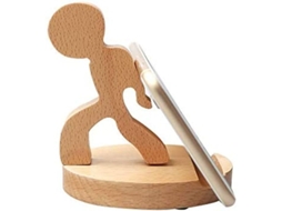Suporte de Mesa para Celular de Madeira, Cute, com Base Anti derrame, Ajustável para 4 a 8 Polegadas | S/MARCA