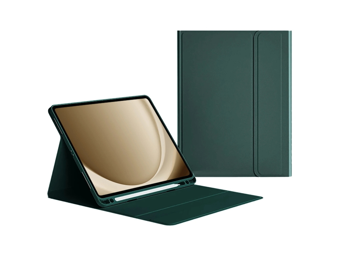 Capa Com Teclado Bluetooth Em Couro Compatível Com Ipad 10/11 10.9/11"/2022, Alça, Cor Verde