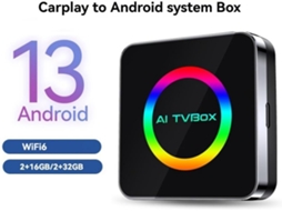 Android 13 Ai Tvbox Ai Box Carplay Wifi6 2g32g Carplay Nenhum/android Auto Carplay Para Android Ai Box 2g32g Zeuxo