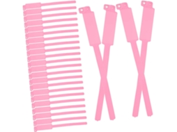 Pulseiras descartáveis de identificação médica, pulseira lisa de PVC rosa, resistente à água e confortável, 100 unidades.