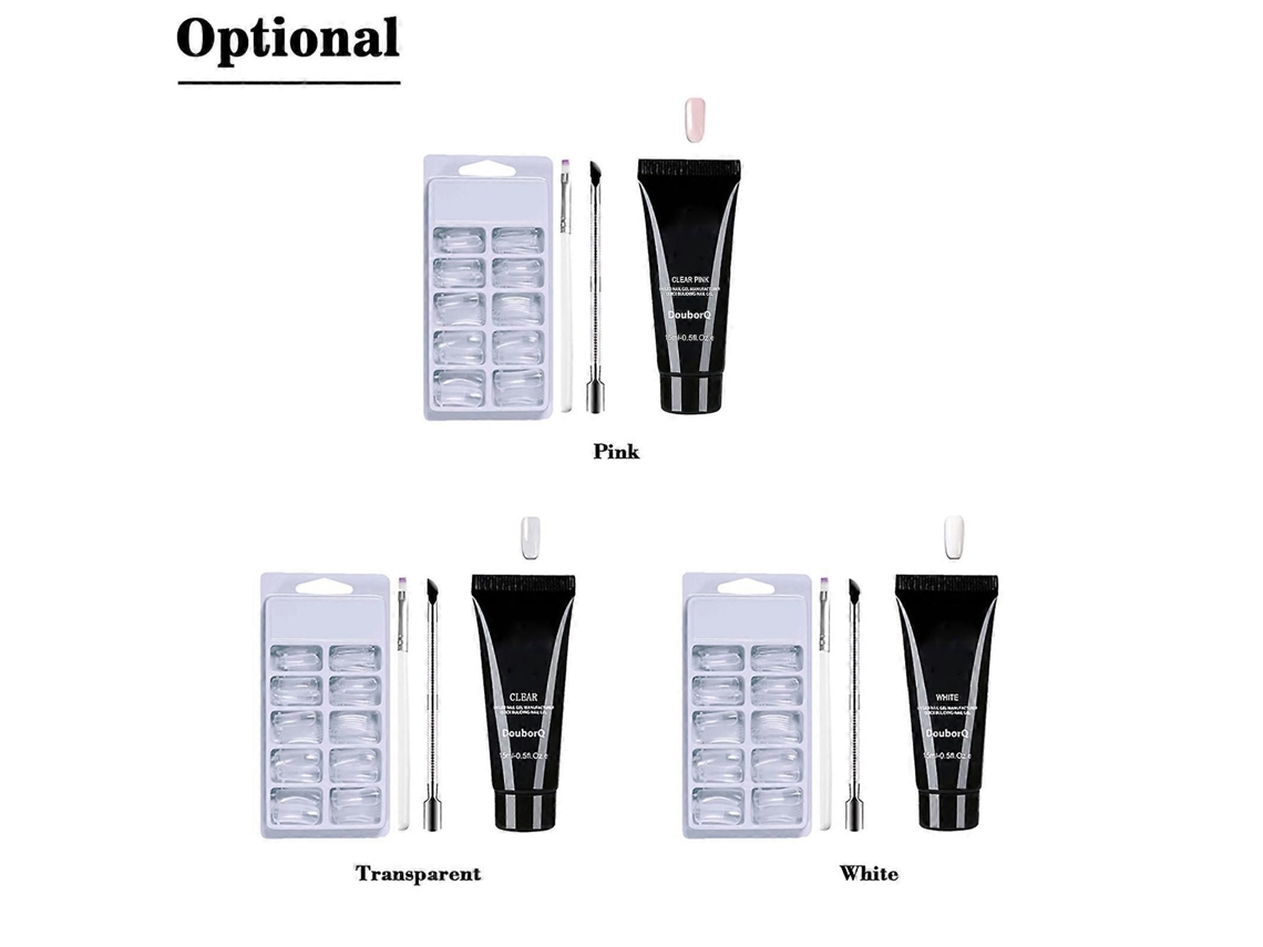 Douborq Nail Gel Set Uv Led Extension Kit Clear Acrylic False Tips Double End Pusher Pen For Quick Exte GOKOCO