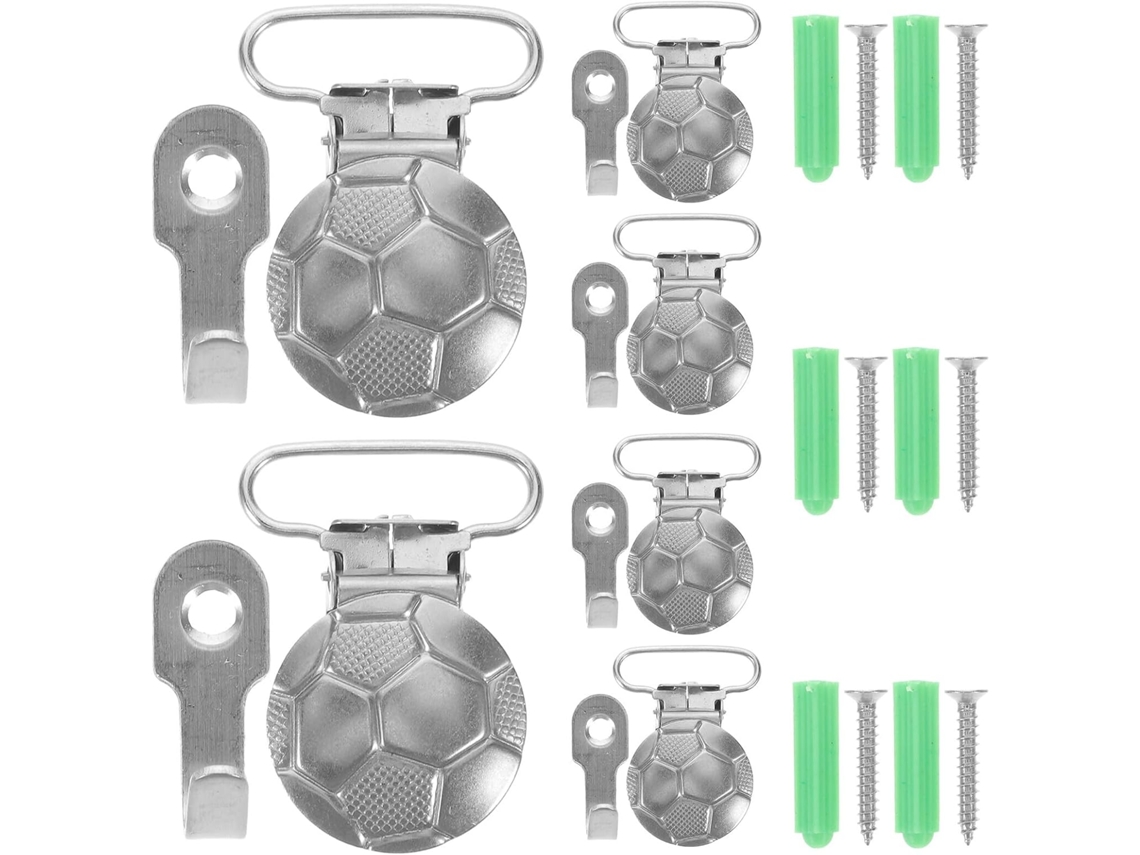 Hampplies Conjunto De 6-cabides Parede Com Clipes Metálicos Antiderrapantes Para Mantas, Tapeçarias E Tapetes, Cabide