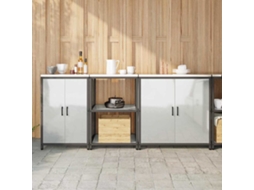 Vidaxl Conjunto De Armazenamento De Cozinha Hattem 3 Unid. Prateado