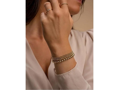 Bracelete Bola Banhado A Ouro Para Mulher Saturne Sb G 3mm Add Sparkling