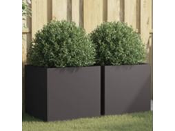 Vidaxl Vasos/floreiras 2 Pcs 49x47x46 Cm Aço Preto
