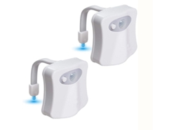 Kit com 2 Luzes Noturnas para Vaso Sanitário Ailun com Sensor de Movimento e 8 Cores de LED para Banheiro