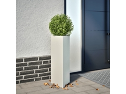 Vidaxl Vaso/floreira De Jardim Triangular 30x26x75 Cm Aço Branco