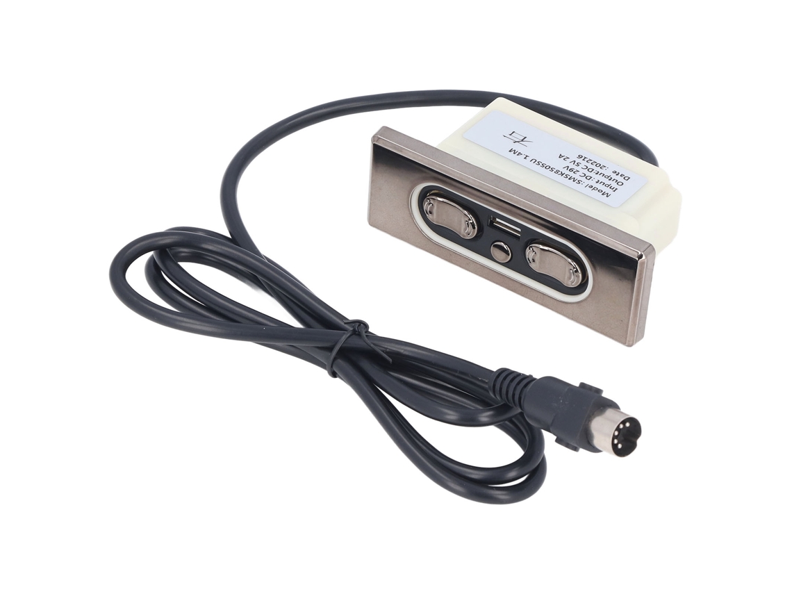 Interruptor de Poltrona Reclinável Primerox Elétrico, 5 Botões, Controle Manual, com Porta USB
