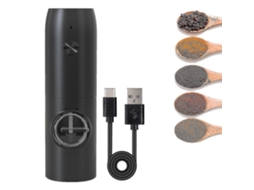 Moedor De Pimenta Elétrico Recarregável, Moedor De Sal, Automático, Ajustável, Grossura, Moedor De Sal Ou Pimenta Com Cabo Usb Tip Aquaforge