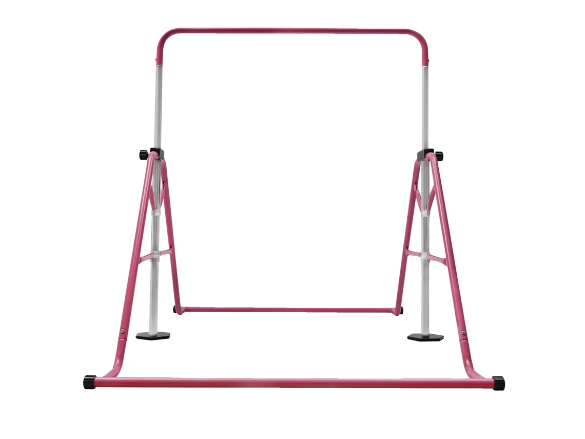 Barra De Ginástica, Altura Ajustável, Design Portátil, Rosa