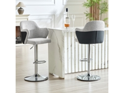 Conjunto De Banquetas Ajustáveis, Estofadas Modernas Com Braços, Giro 360°, Altura Regulável Para Bares Caseiros E Restaurantes.
