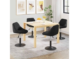 Vidaxl Cadeiras De Jantar Giratórias 4 Pcs Veludo Preto