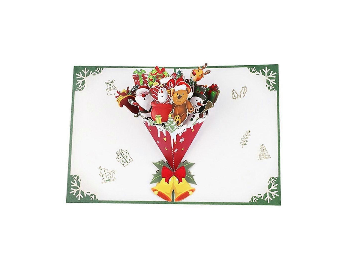 Cartão Pop Up De Buquê De Bonecas Artesanais De Natal Aquaforge