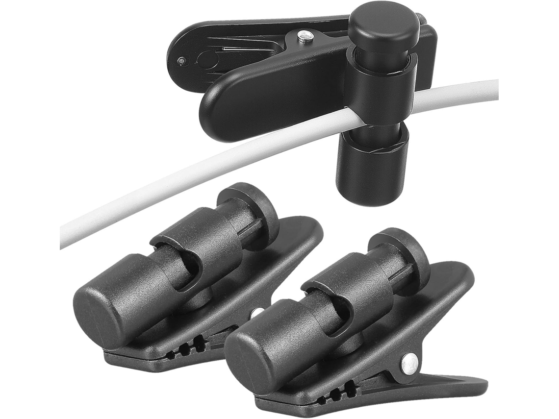 Conjunto De 3 Presilhas Pretas Em Abs Para Cabos Fone Ouvido, Com Rotação De 360°, Ideais Para Prender Na Lapela Da