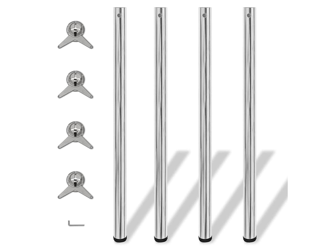 Pernas De Mesa Ajustáveis ​​em Altura, 4pcs, Cromado, 1100 Mm