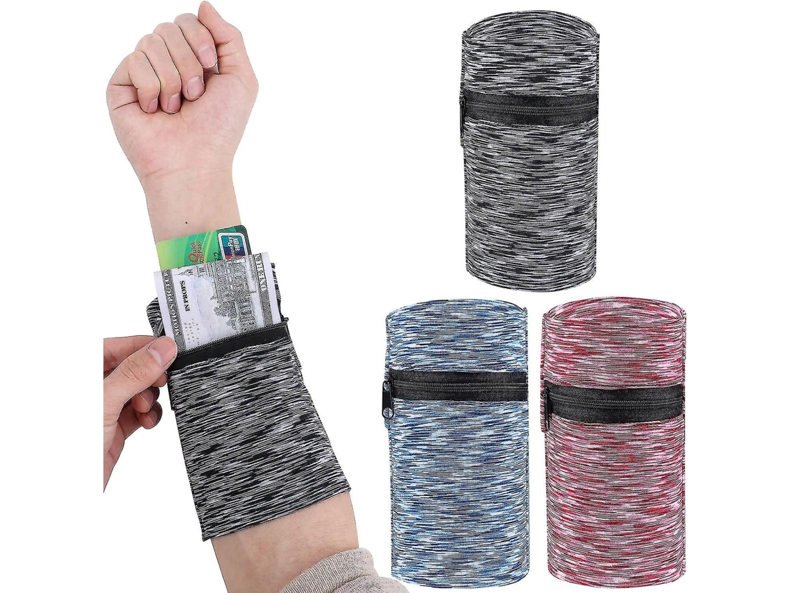 Conjunto De 3 Pulseiras Carteira Para Celular, Braçadeiras Para Corrida, Braçadeiras Esportivas Com Bolso Com Zíper Para Celular Durante A Corrida.