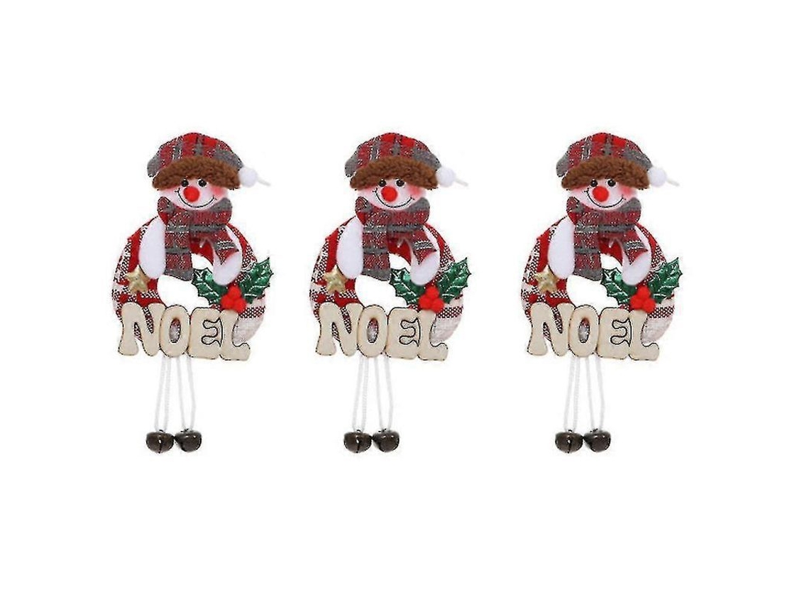 3pcs Adornos De Campanas De Navidad Para Puerta Y Árbol, Decoraciones Festivas Con Diseño Bonito