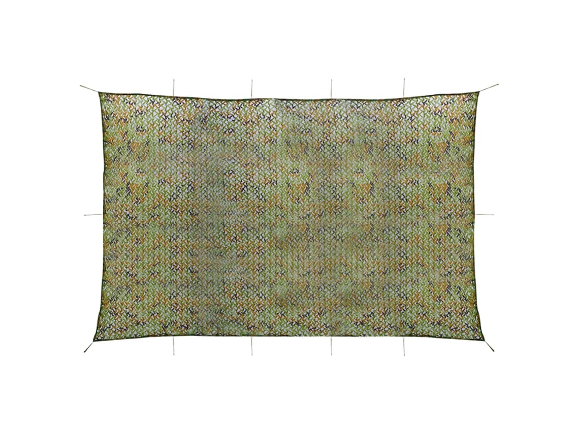 Vidaxl Rede De Camuflagem Com Saco De Armazenamento 6x7 M Verde