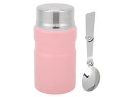Pote térmico inox Business, 750ml, com colher, para almoço, sopa, lanche, rosa, MARCA