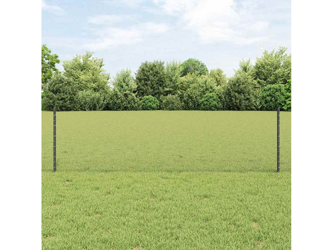 Vidaxl Cerca Hexagonal Com Poste 25 X 0,6 M Aço Revestido De Pvc Malha