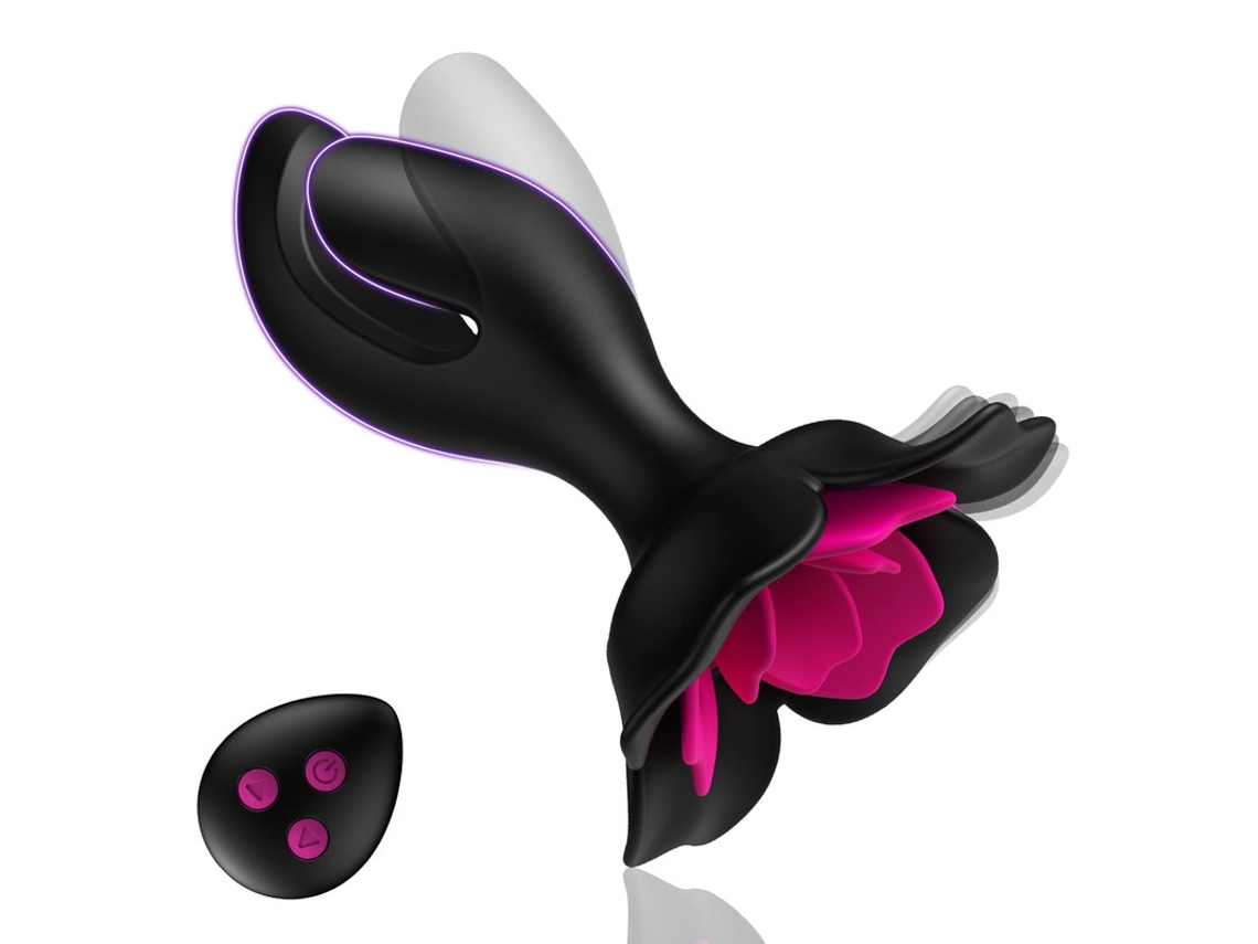 Vibrador de Plugue Anal de Controle Remoto com 10 Modos de Vibração para Adultos Preto VEANXIN