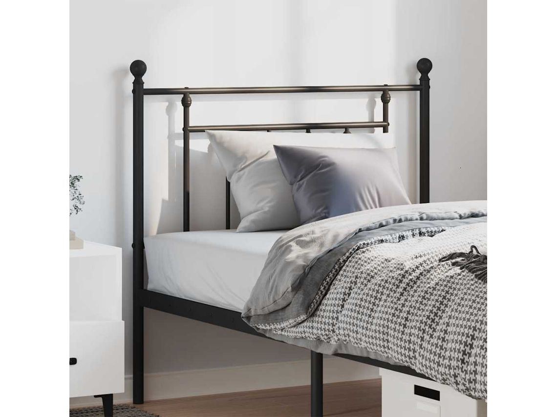 Vidaxl Cabeceira De Substituição 100 Cm Metal Preto