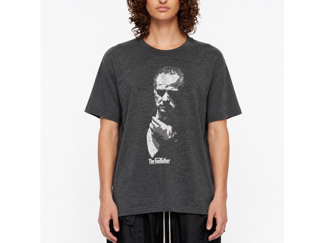 Rockinstone Godfather Movie Shadow Heather Black Adult T-shirt Size:xxxl