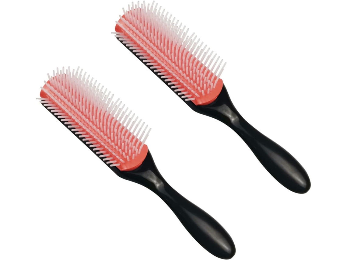 Escova Para Cabelos Cacheados Com Pente Massageador Almofadado Removível, Previne A Queda De Cabelo, Fácil De Limpar