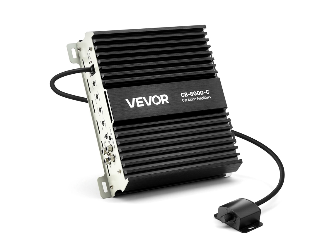 Amplificador Monobloco Para Automóvel Classe D De 800 W Rms 1/2/4 Ohmios Preto Vevor