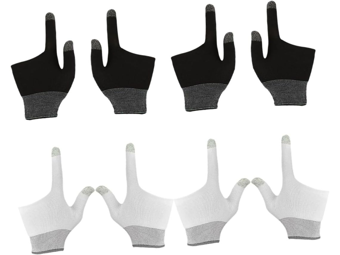 Conjunto Com 4 Pares De Protetores Bilhar Grafeno Para Dois Dedos, Compatíveis Com Telas Sensíveis Ao Toque De