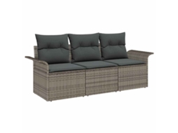 Maison Exclusive - Conjunto De Sofás Com Almofada 3 Pcs Cinzeto Vime Pe