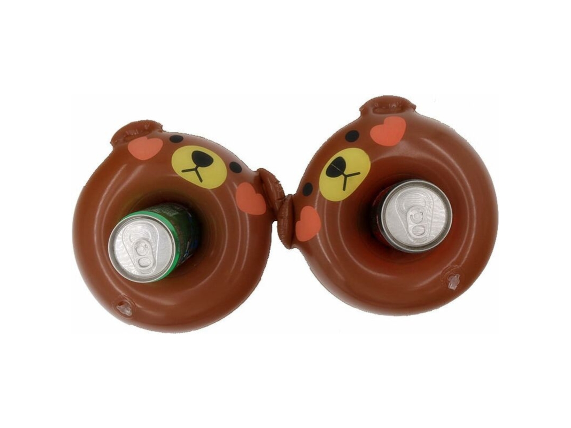 Bar Inflável Para Piscina Com Porta-copos - Design Fofo De Urso, Bandeja Flutuante Para Bebidas, Ideal Para Natação, Banho E Passeios De Barco, Compat