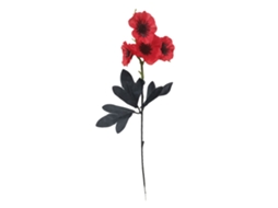 Arranjo de Flores Poppy Vermelha em Tecido de Seda com Fio de Ferro, 49cm LAXISCREED