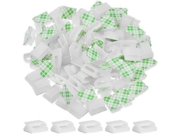 100 Unidades De Presilhas Autoadesivas Para Cabos, Grampos Para Cabos, Organizador De Cabos, Suporte Para Cabos(13 X 10 Mm, Branco)