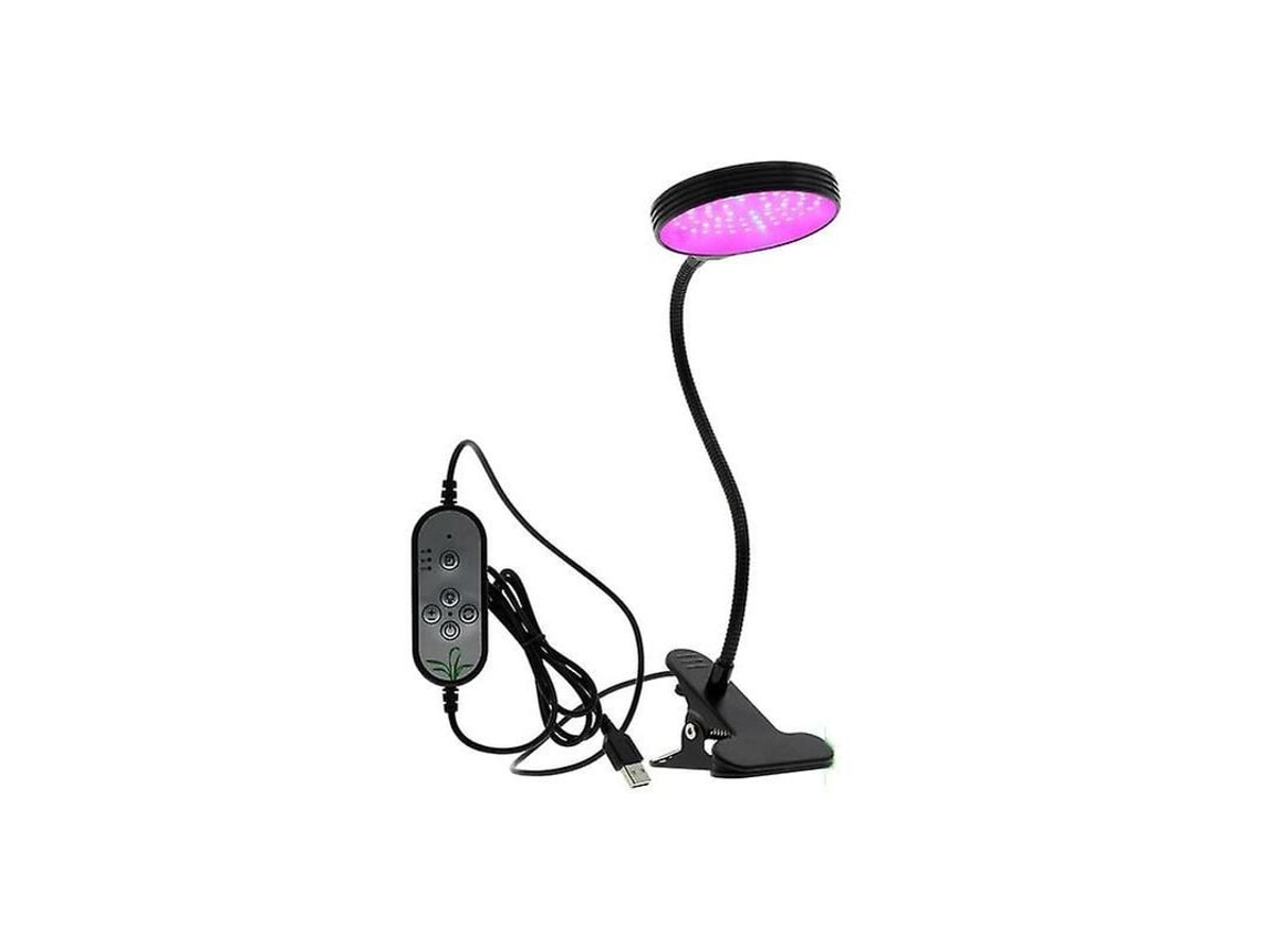 Lurelia Lâmpada Led Para Plantas 15 W, Espectro Completo, Regulável, Com Temporizador, Usb, Resistente À Água, Vermelho/azul, Preto