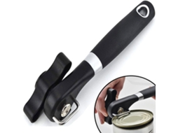 Abridor de Lata Seguro Abre Sem Bordas Afiadas Refechável Aço Inoxidável Silicone Preto ZYBLSSBB