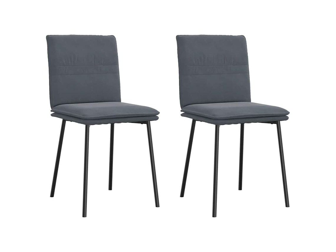 Vidaxl Cadeiras De Jantar 2 Pcs Veludo Cinzento-escuro