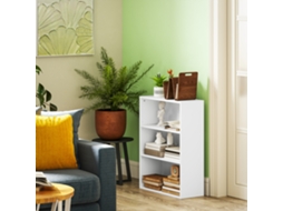 Estante Com 2 Ajustáveis E Sistema Antivuelco Para Escritório Sala Ou Quarto 60x24x80 Cm Branco