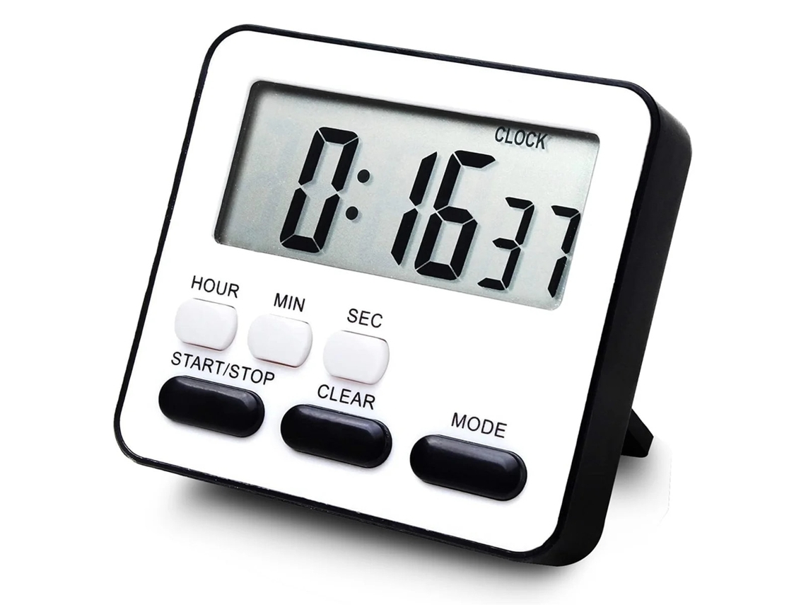 Temporizador De Cozinha Multifuncional Com Temporizador E Alarme Sonoro, Preto