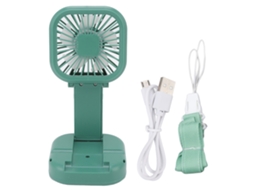 Ventilador Portátil Plegable 3 Velocidades Usb Recargable Verde