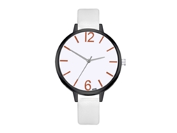 Relógio Feminino de Negócio Zhoulianfa Estilo Coreano Simples de Couro Branco