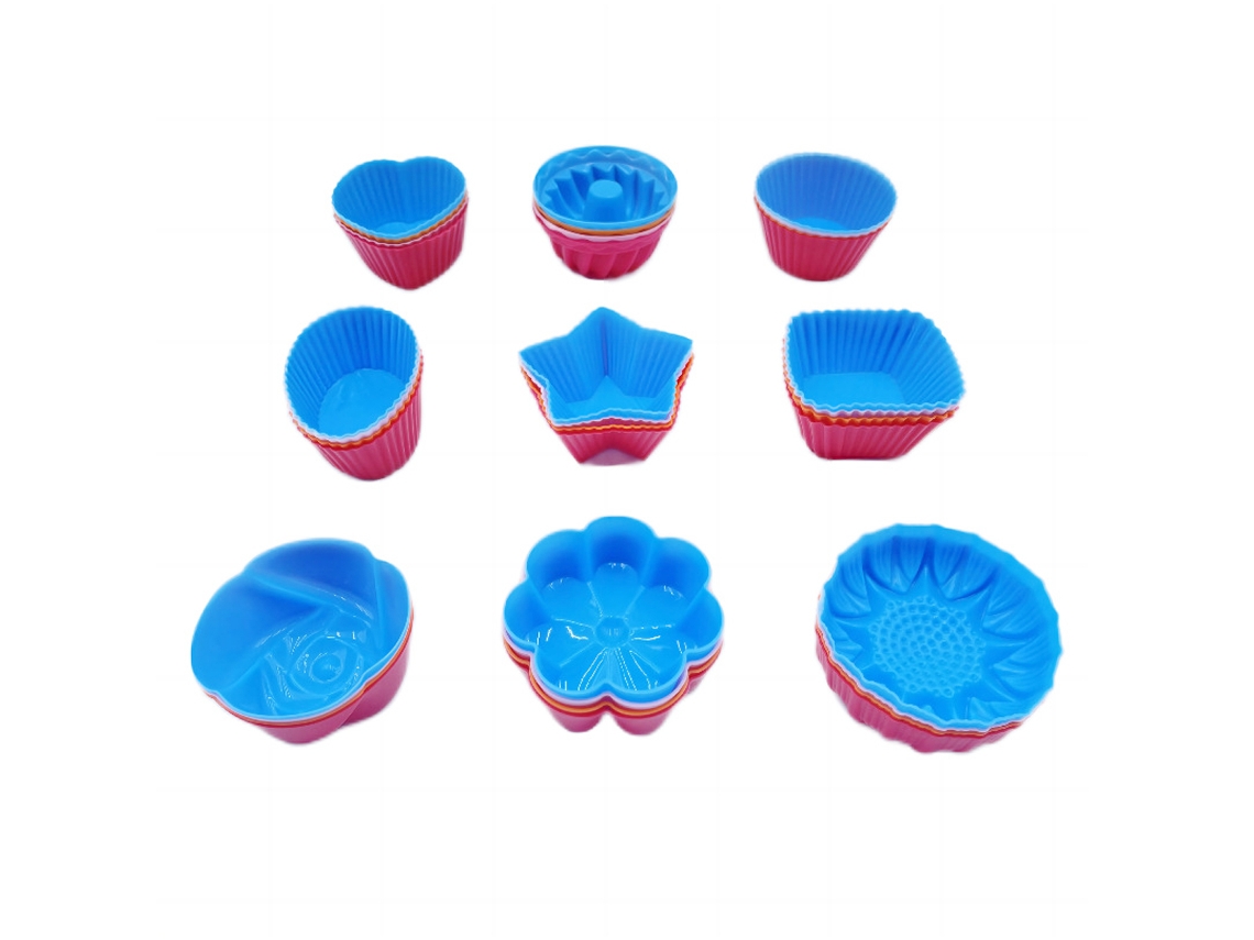 Copos para Cupcake de Silicone Reutilizáveis Grau Alimentício e Antiaderentes Conjunto de Moldes NEVEANCE