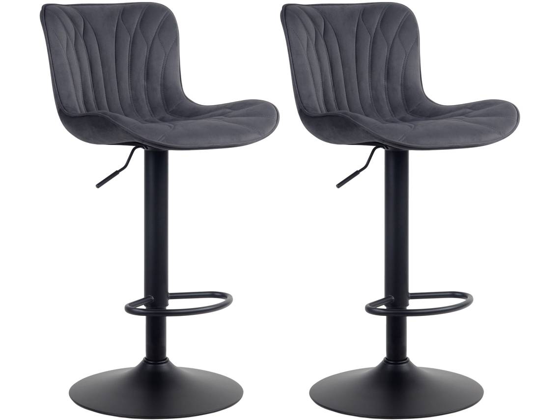 Conjunto de 2 bancos de bar Linus preto/veludo CLP