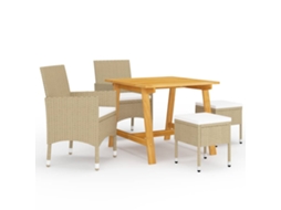 Dining Set, Dining Sets Vidaxl Bege Rattan / Vime (n/a)