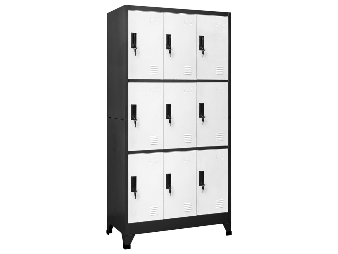 Vidaxl Cacifo Aço 90x45x180 Cm Antracite E Branco