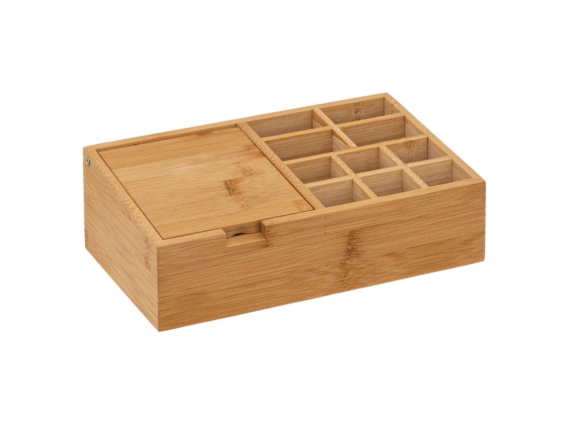 Organizador de 10 compartimentos com espelho de bambu 5 FIVE SIMPLY SMART