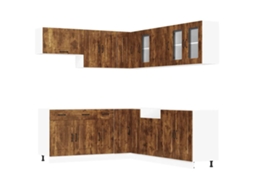 Kitchen Cabinet Set, Kitchen Cabinet Sets Vidaxl Marrom Madeira Processada (n/a)