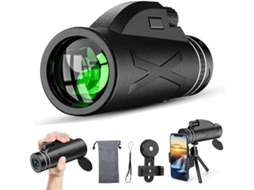 Telescópio Monocular 80x100 Para Adultos - Monóculos Compactos De Alta Potência Com Prismas Bak4 Fmc (preto)