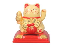 Laxiscreed Gato Da Sorte Solar Amarelo Para Decoração E Boas Energias