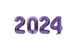 Folhas Balões com Número 2024 para Ano Novo e Festivais LAXISCREED